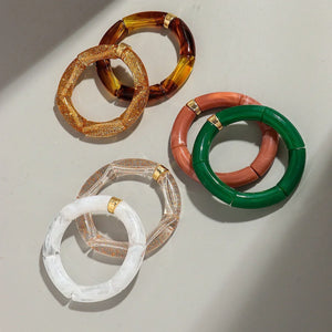 Bracelets acryliques bohème femme – 28 modèles colorés à mixer - Bijou Bracelet GoHappy