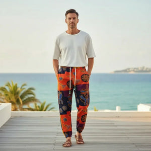 Pantalon Jogger Ethnique Coloré imprimé Tribal Tendance Bohème - pantalons de sport homme GoHappy