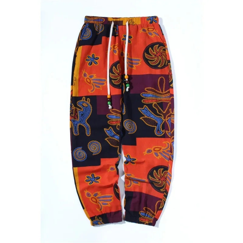 Pantalon Jogger Ethnique Coloré imprimé Tribal, Tendance Bohème