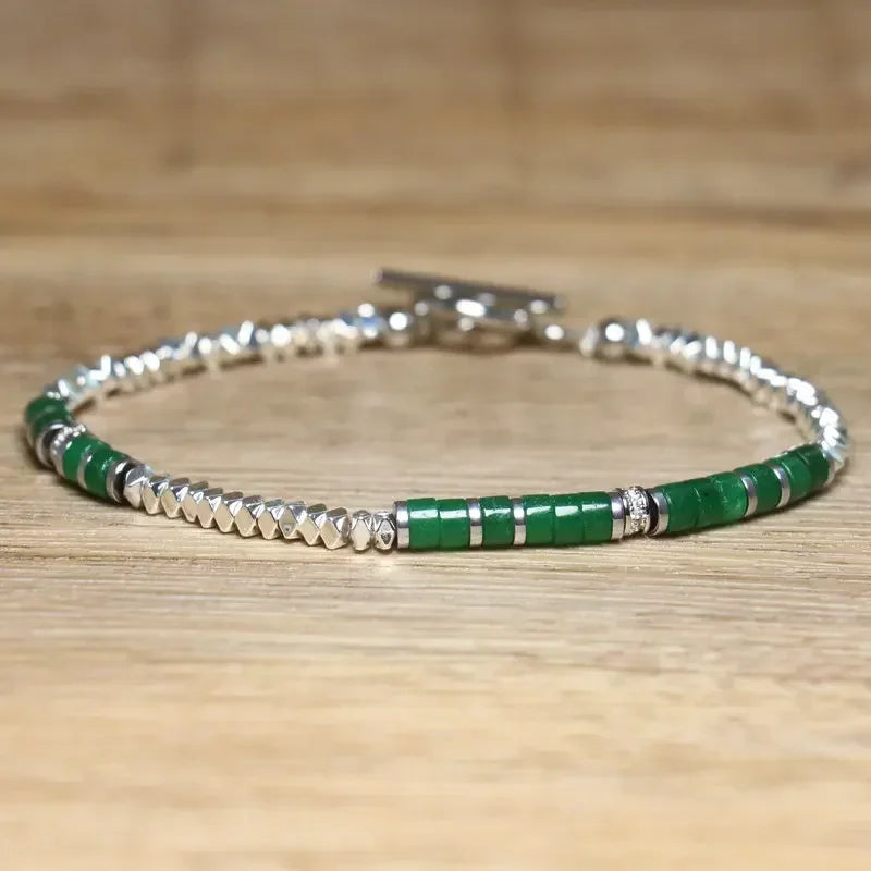 Bracelet Minimaliste Pierre Picasso & Acier Inoxydable – Fermoir OT - bracelet femme GoHappy