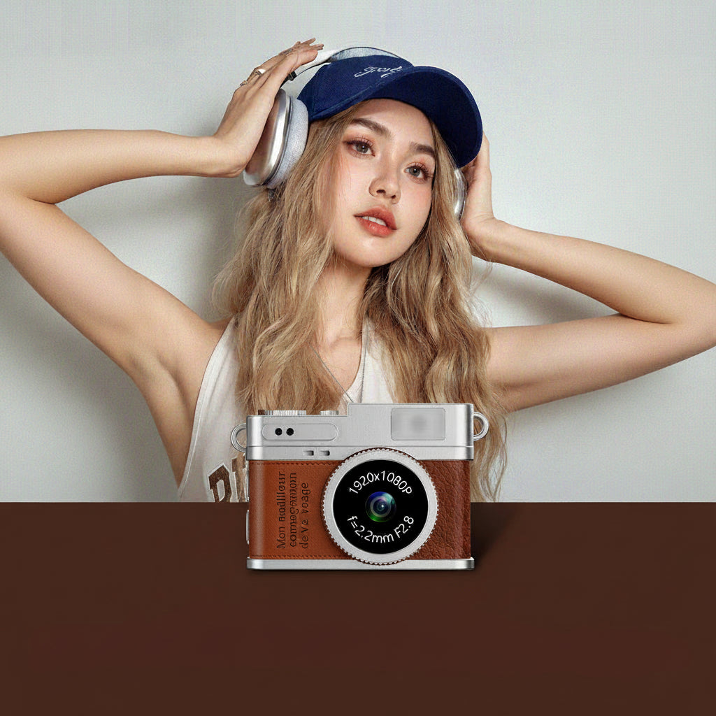 Caméra Pocket Rétro Mini Appareil Photo Porte-Clé Bijou 1080P