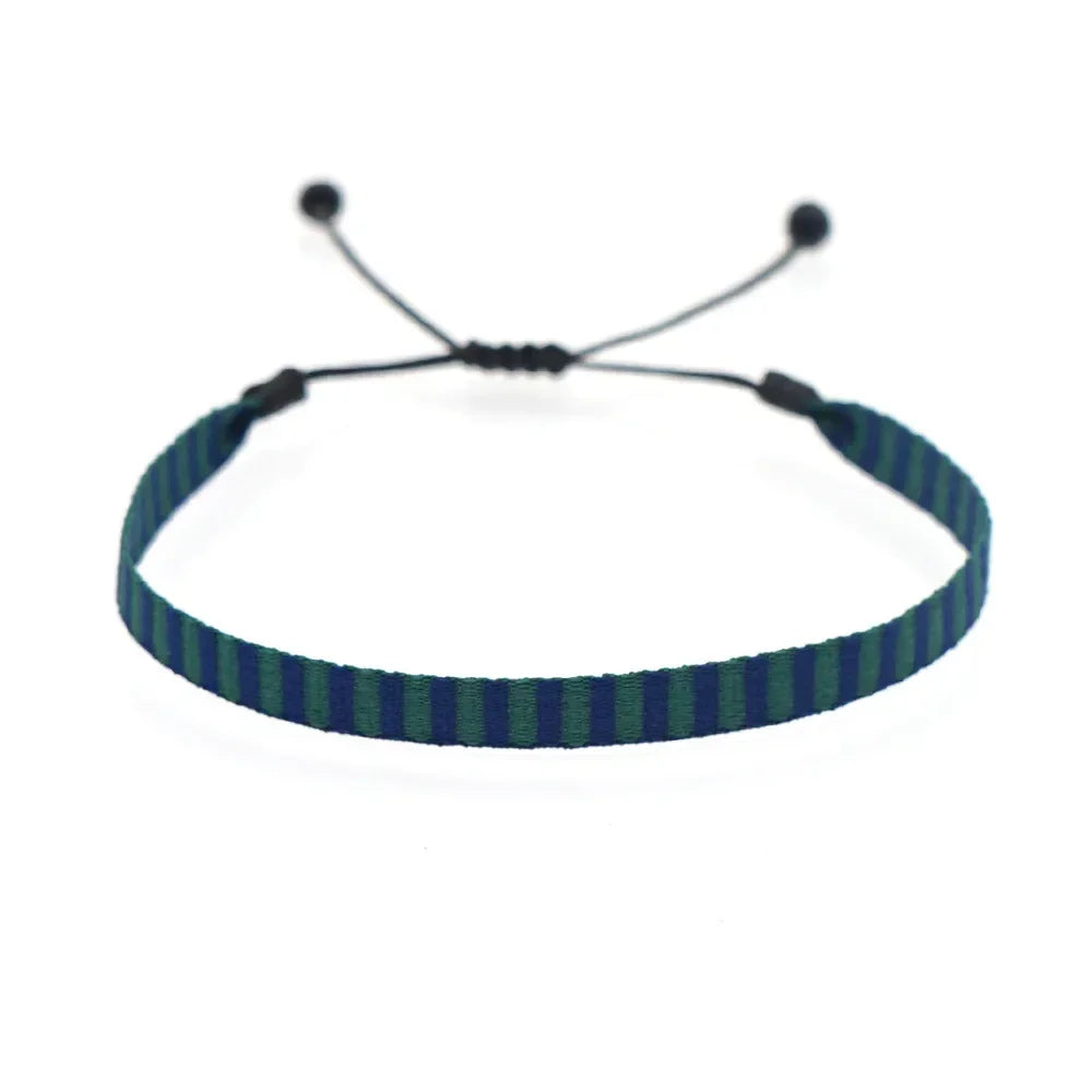 Bracelet Tissé Main Colombie Motifs Ethniques Bohème Amitié - bracelets tissés GoHappy