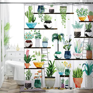 Rideau Douche Inspirant Nature Plantes 26 Designs Multi-Tailles - rideaux de douche GoHappy