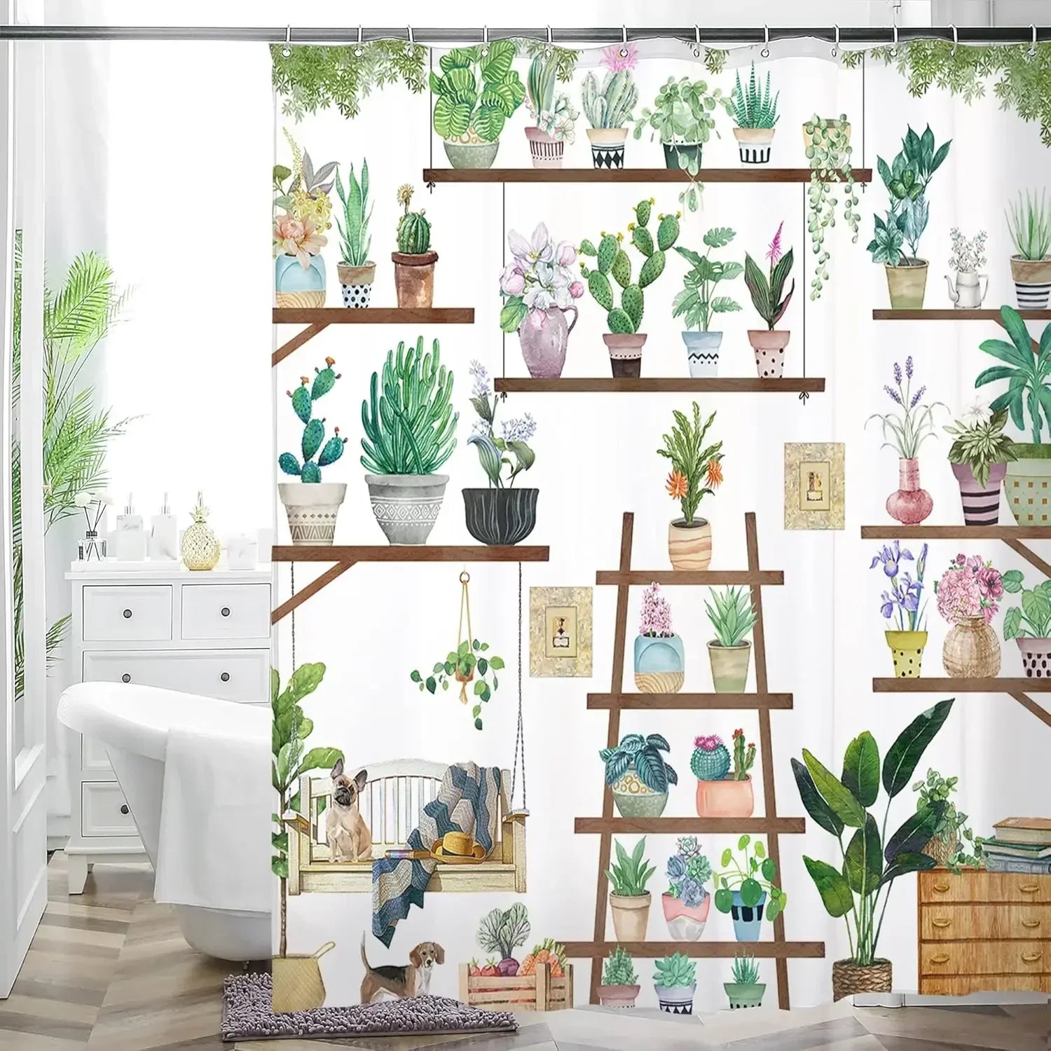 Rideau Douche Inspirant Nature Plantes 26 Designs Multi-Tailles - rideaux de douche GoHappy