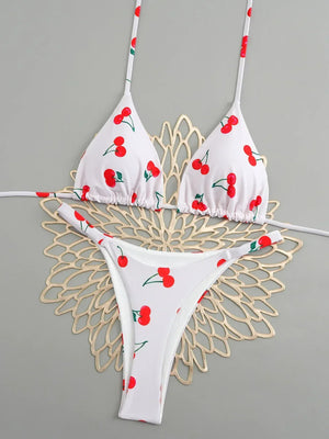 Bikini Tropicana String Triangle Femme Imprimé Exotique Rembourré - maillots de bain femme GoHappy