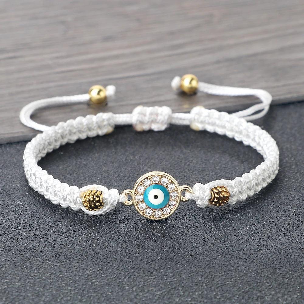 Bracelet Porte-Bonheur Evil Eye en Coton Tressé, Unisexe - Bracelets Porte-Bonheur GoHappy