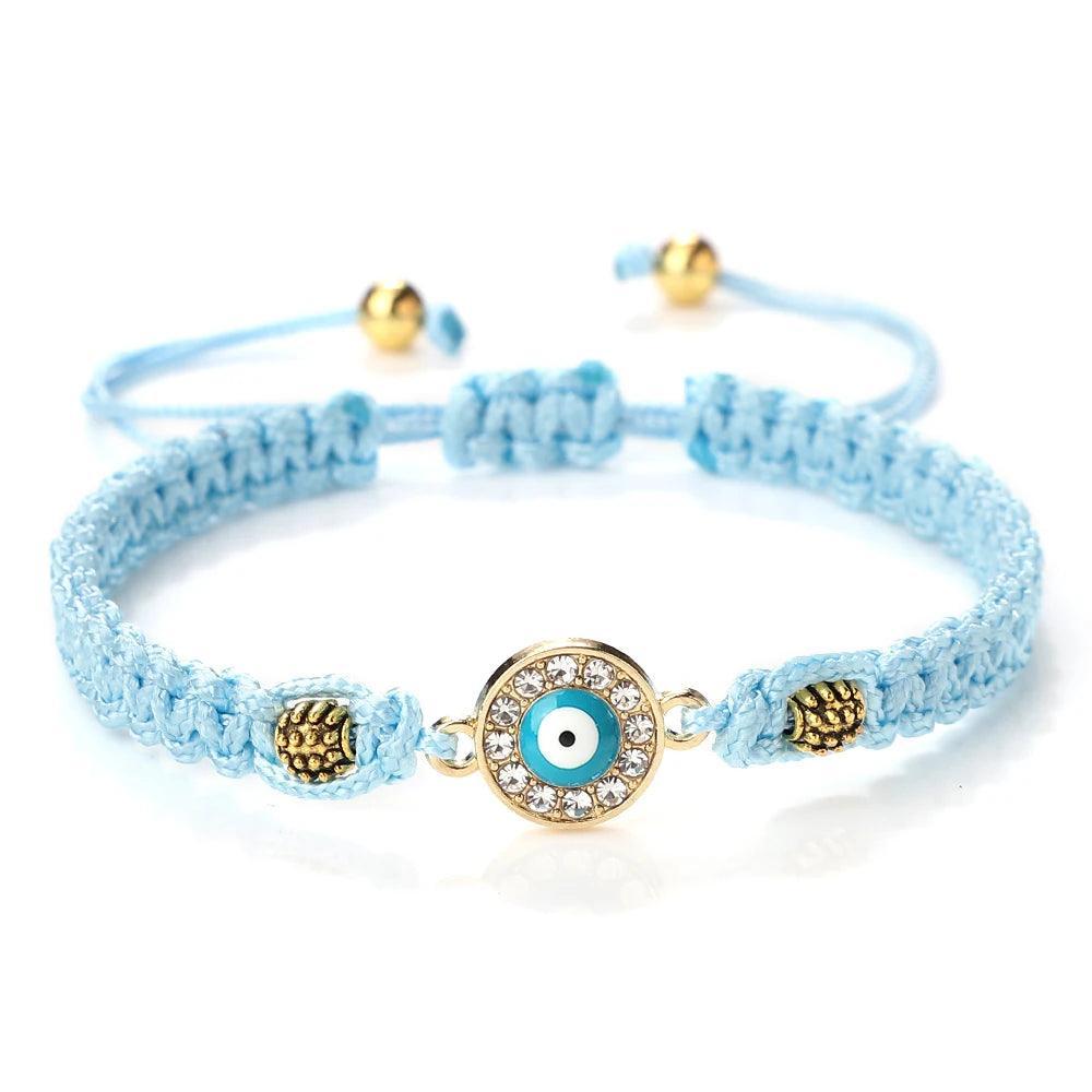 Bracelet Porte-Bonheur Evil Eye en Coton Tressé, Unisexe - Bracelets Porte-Bonheur GoHappy