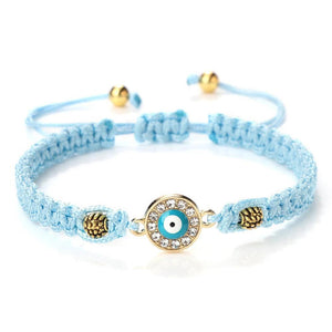 Bracelet Porte-Bonheur Evil Eye en Coton Tressé, Unisexe - Bracelets Porte-Bonheur GoHappy