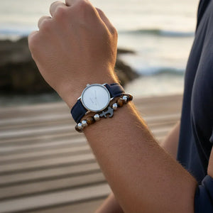 Ocean Force bracelet homme œil de tigre ancre - GoHappy