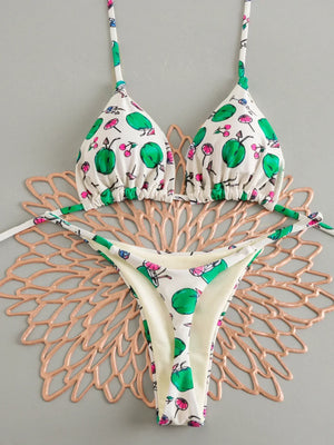 Bikini Tropicana String Triangle Femme Imprimé Exotique Rembourré - maillots de bain femme GoHappy