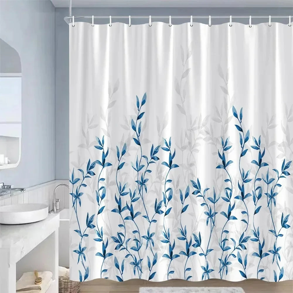 Rideau Douche Moderne Floral Polyester 11 Tailles + Crochets - rideau de douche GoHappy