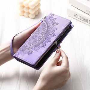Protection Smartphone Samsung Galaxy Mandala Cuir Gaufré Porte-Cartes - Coques pour téléphones portables GoHappy