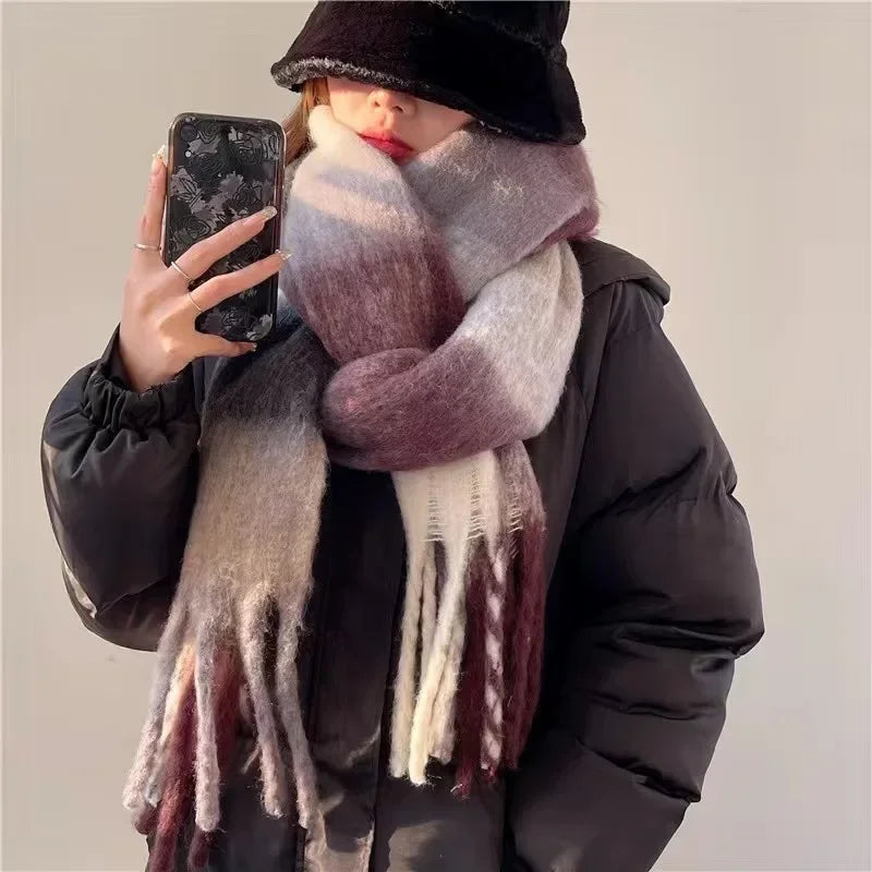 Echarpe Douce Rainbow Hiver - Cachemire et Style Bohème - écharpe GoHappy