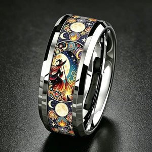 Moon Witch bague acier inoxydable lune sorcière - bague femme GoHappy