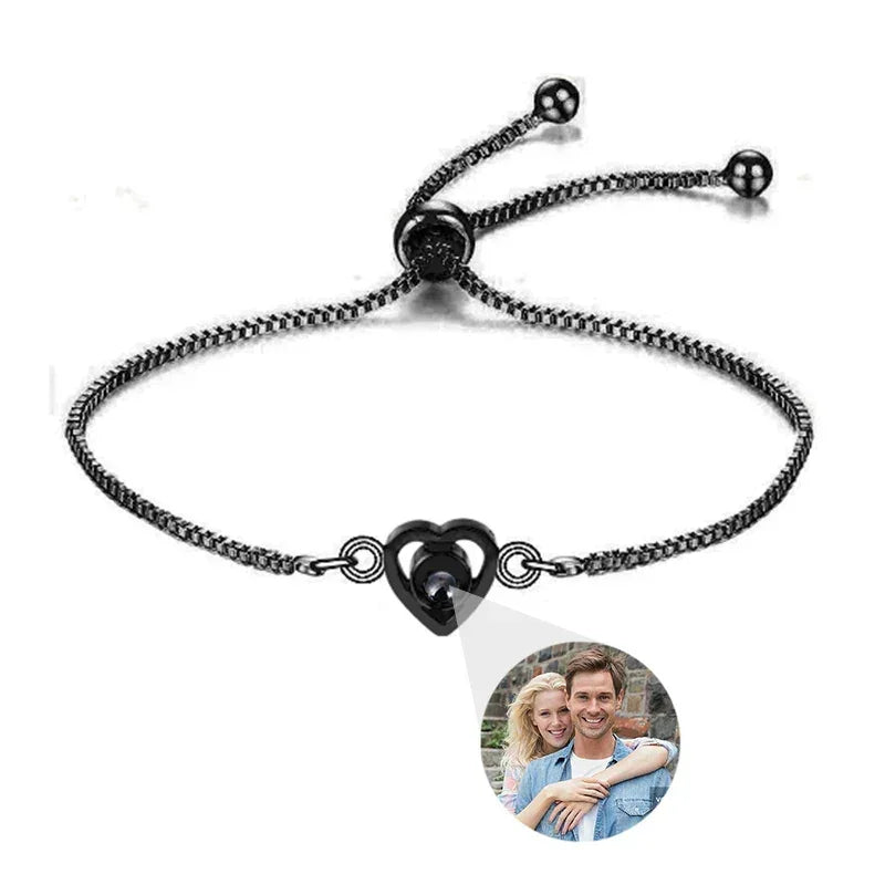 Bracelet Photo Gravé Projection Personnalisable - bracelets personnalisés GoHappy