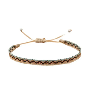 Bracelet Tissé Main Colombie Motifs Ethniques Bohème Amitié - bracelets tissés GoHappy