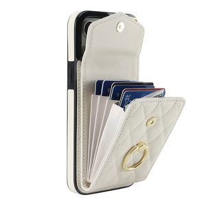 Coque Portefeuille Matelassée Bandoulière iPhone Apple 11 au 16 & plus - coque pour smartphone GoHappy