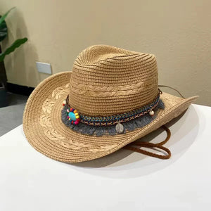 Santa Fe chapeau bohème tressé effet paille large bord - chapeau GoHappy