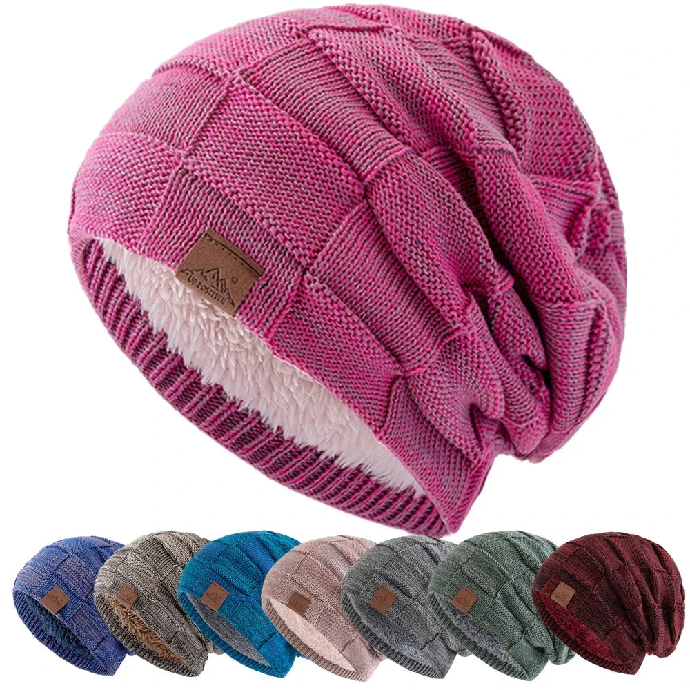 Bonnet d’Hiver Femme à Maille Mélangée - Style Casual et Chaleur Assurée