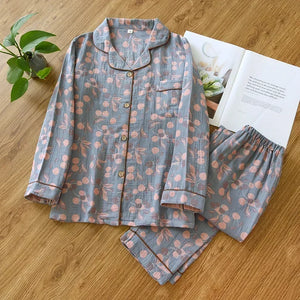 Pyjama femme coton 100% manches longues confortable maison printemps - pyjama GoHappy