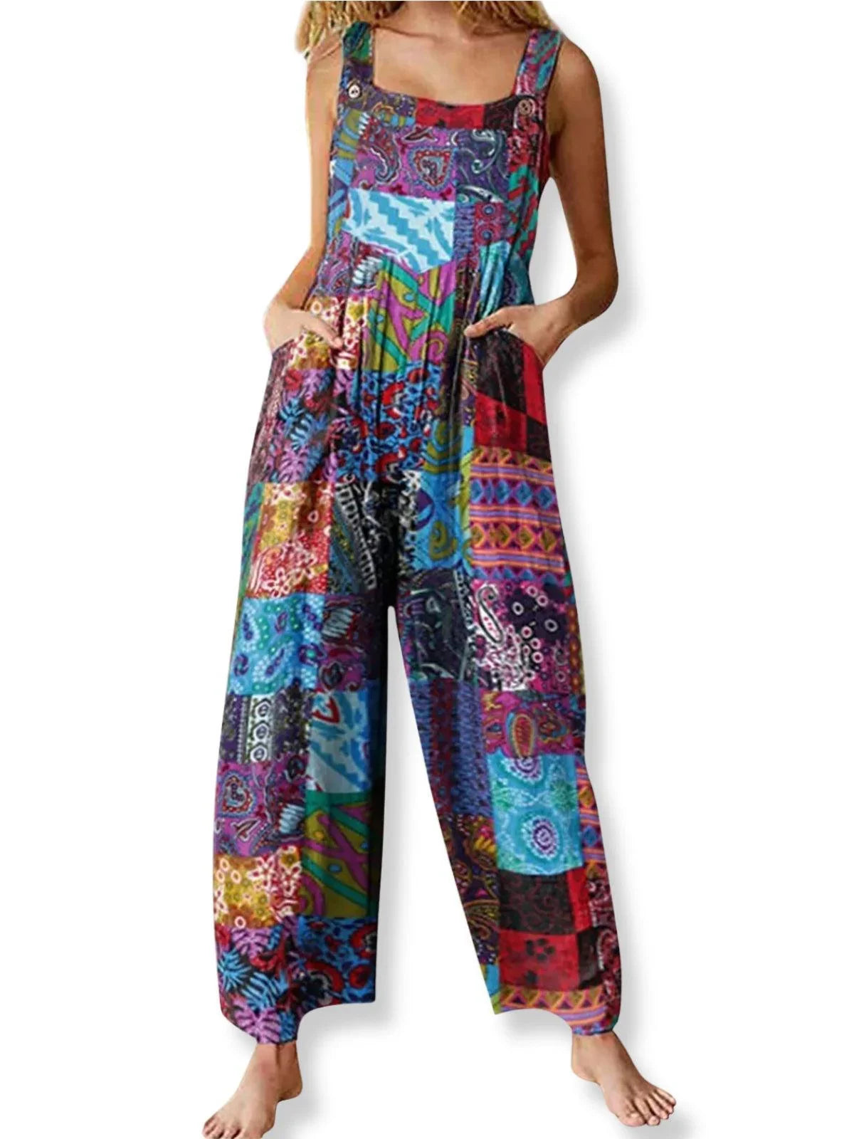 Salopette Sarouel multicolore Combishort - Salopette GoHappy