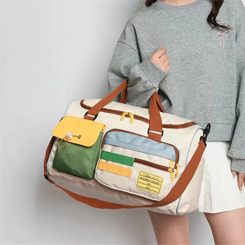 Sac Week-End Coloré Femme Sport Yoga Voyage Léger