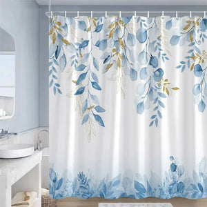 Rideau Douche Moderne Floral Polyester 11 Tailles + Crochets - rideau de douche GoHappy