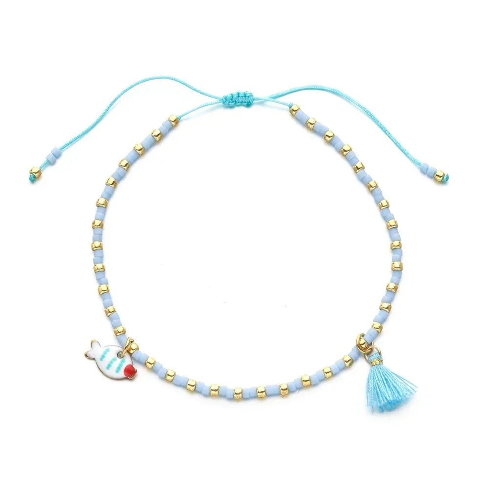 Bracelet femme boho perles Miyuki pompon coloré - bracelet perles GoHappy