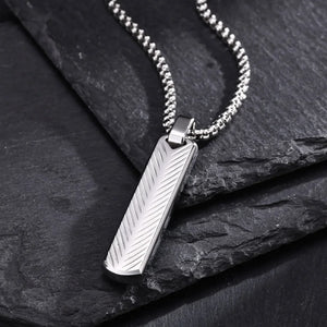 Collier Homme Acier Barre Minimaliste Géométrique Style Épuré - collier homme GoHappy