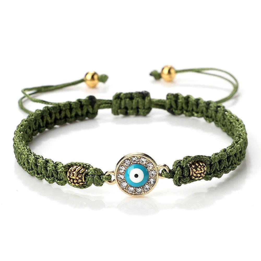 Bracelet Porte-Bonheur Evil Eye en Coton Tressé, Unisexe - Bracelets Porte-Bonheur GoHappy