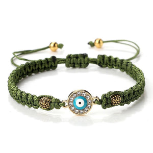 Bracelet Porte-Bonheur Evil Eye en Coton Tressé, Unisexe - Bracelets Porte-Bonheur GoHappy