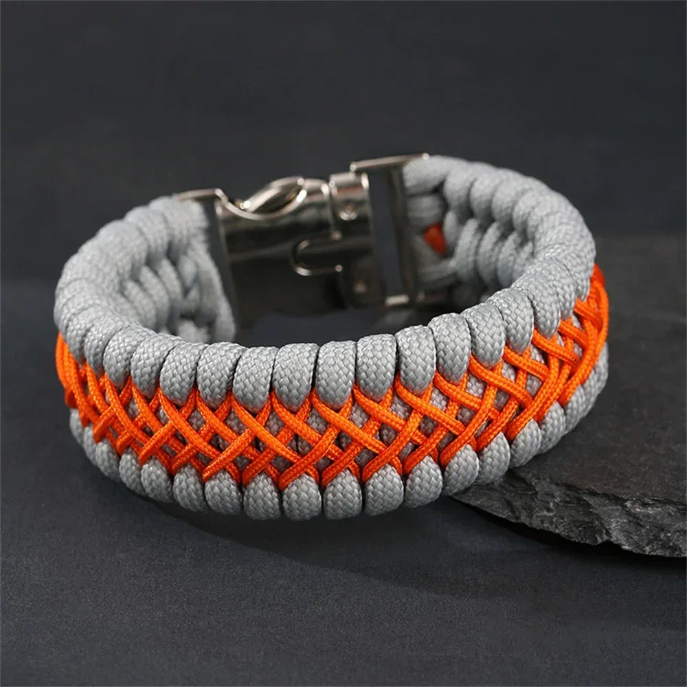 Bracelet Homme Paracorde Tressé Main Survie Nature Magnétique - bracelet homme GoHappy