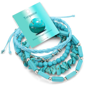 Bracelets Pierres Naturelles Empilables Set 3-5 Bohème 19cm - bracelets en pierres femme GoHappy