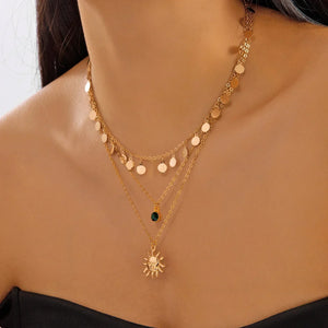 Colliers style bohème multirangs œil et croix - Colliers style bohème multirangs GoHappy