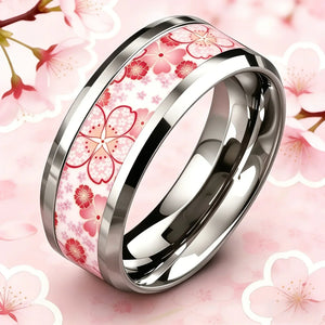 Sakura Bloom bague acier inoxydable fleur de cerisier - GoHappy