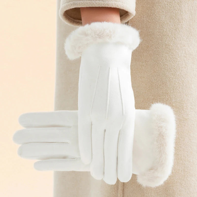 Gants Hiver Fausse Fourrure Compatibles Smartphone