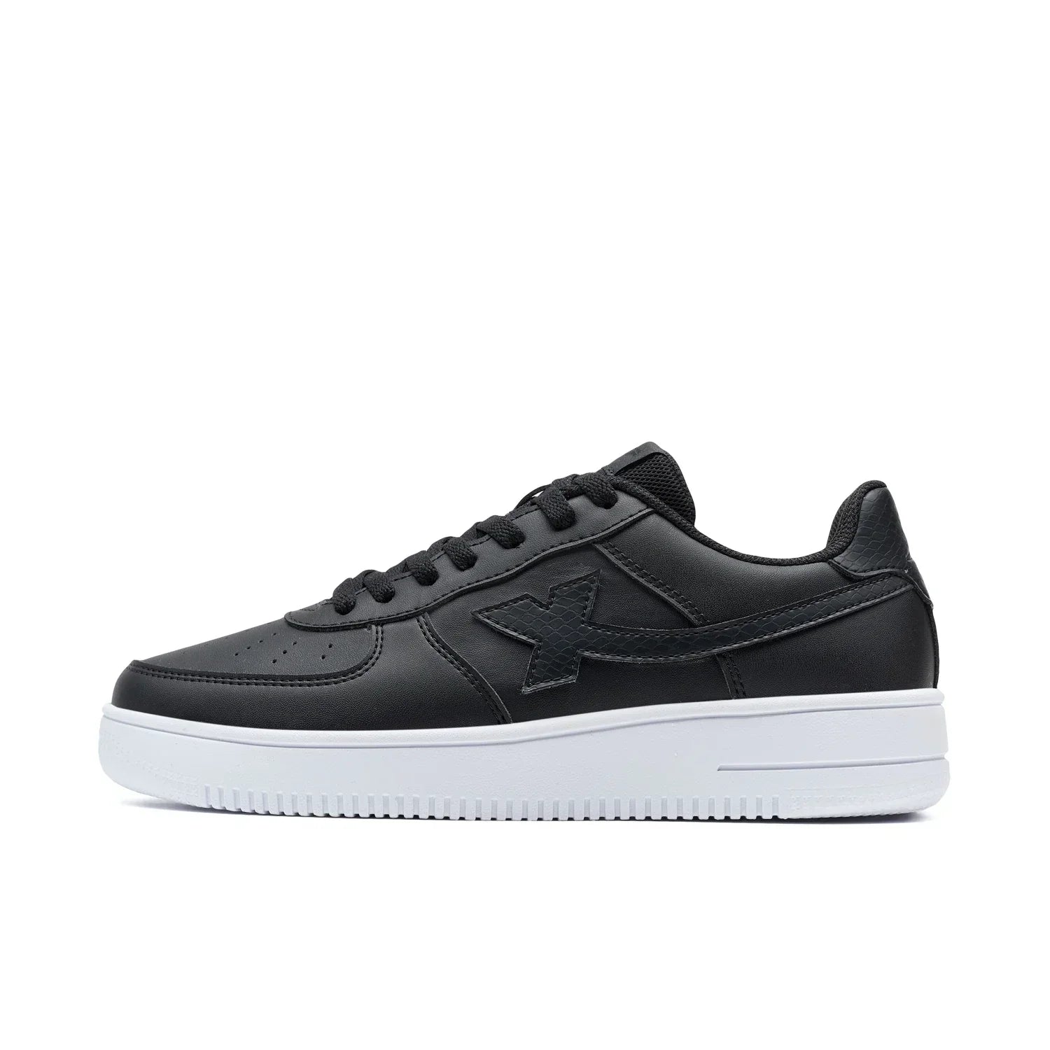 baskets noires femme cuir tendance semelle blanche sneakers confort GoHappy France