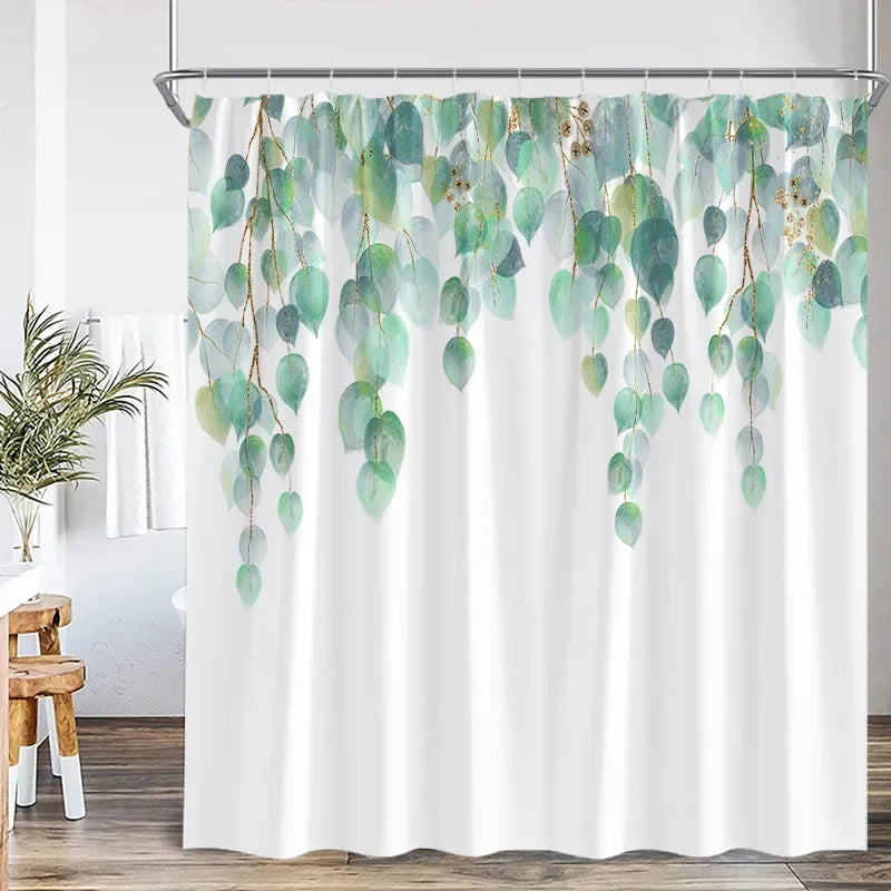 Rideau Douche Moderne Floral Polyester 11 Tailles + Crochets - rideau de douche GoHappy