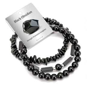 Bracelets Pierres Naturelles Empilables Set 3-5 Bohème 19cm - bracelets en pierres femme GoHappy