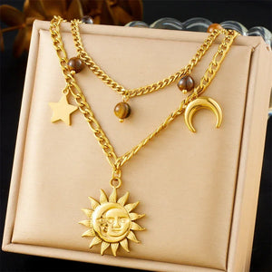 Colliers Costa Luz soleil coquillage perles dorées - colliers GoHappy