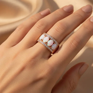 Aurora Glow bague femme effet opale irisée - bague femme GoHappy
