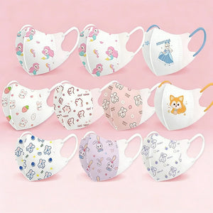 Masques Enfant Protection Cartoon 3 Couches 4-12 Ans Lot 30 pièces - masques de protection GoHappy