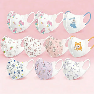 Masques Enfant Protection Cartoon 3 Couches 4-12 Ans Lot 30 pièces - masques de protection GoHappy