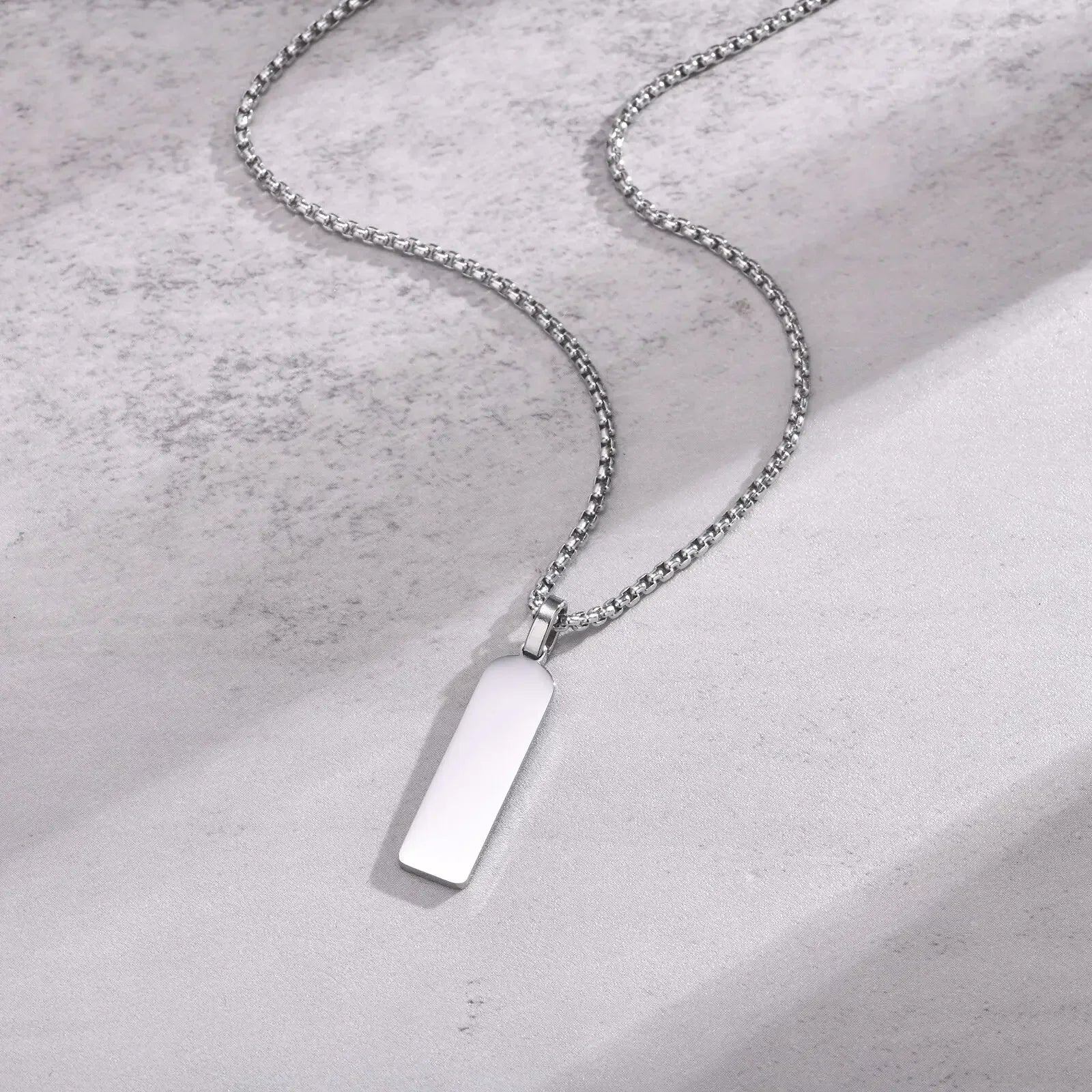 Collier Homme Acier Barre Minimaliste Géométrique Style Épuré - collier homme GoHappy