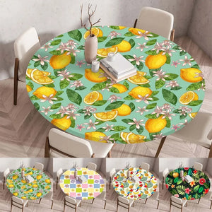 Nappe Élastique Imperméable Motifs Fruits Fleurs 60-140cm - nappe de table GoHappy