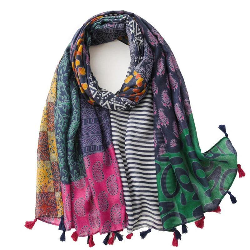 64 Foulards en Coton Look Décontracté et Chic - foulard GoHappy
