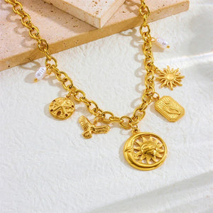 Colliers Costa Luz soleil coquillage perles dorées - colliers GoHappy
