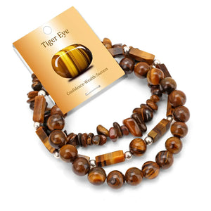 Bracelets Pierres Naturelles Empilables Set 3-5 Bohème 19cm - bracelets en pierres femme GoHappy