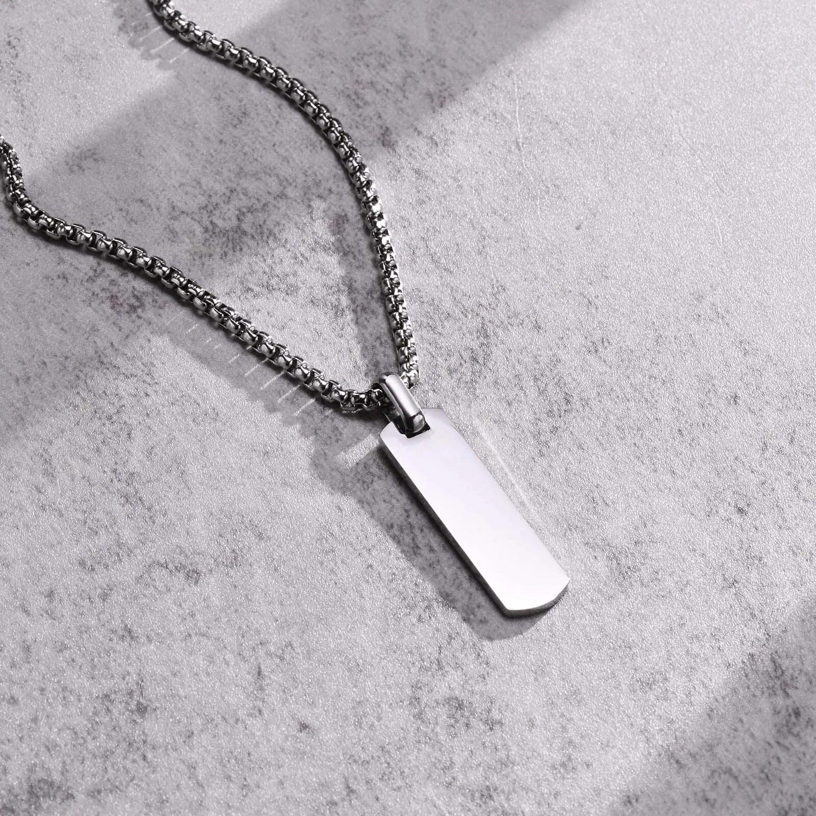 Collier Homme Acier Barre Minimaliste Géométrique Style Épuré - collier homme GoHappy