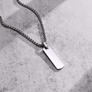Collier Homme Acier Barre Minimaliste Géométrique Style Épuré - collier homme GoHappy